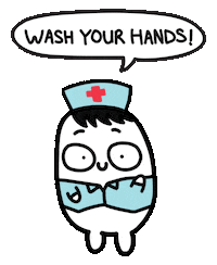 Stay Safe Wash Hands Sticker by SGAG
