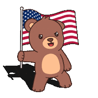 Teddy Bear Usa Sticker by BEARISH