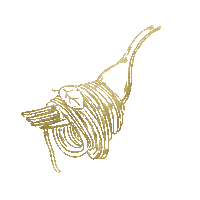 Gold Pasta Sticker by Spaghetti & Stars