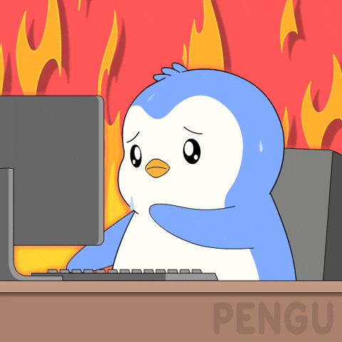 Stressed On Fire GIF by Pudgy Penguins