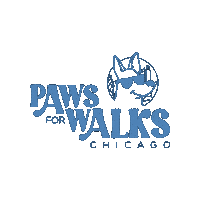 PawsForWalks dog blue dog walker pet sitter Sticker