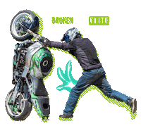 Motorcycle Stunt Sticker by Broken Head