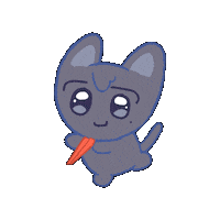 Hungry Black Cat Sticker