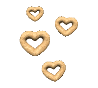Sponsored gif. Four heart shaped Cheerios sway gently in the middle of the screen. 
