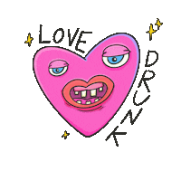Love Drunk Heart Sticker