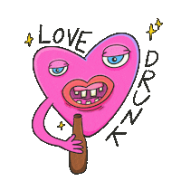 Love Drunk Heart Sticker