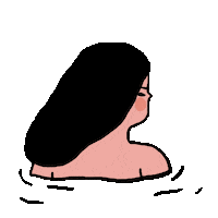 Girl Swimming Sticker by judit orosz