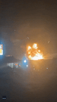 Eyewitness Video Shows Intense Flames From Massive Fire and Explosions in Michigan