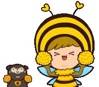 YukiBee bear cheer support bee Sticker