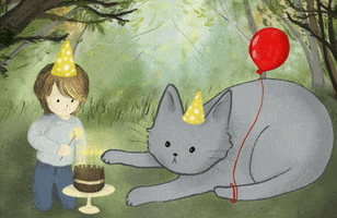 Miqan birthday forest big cat birthday celebration GIF