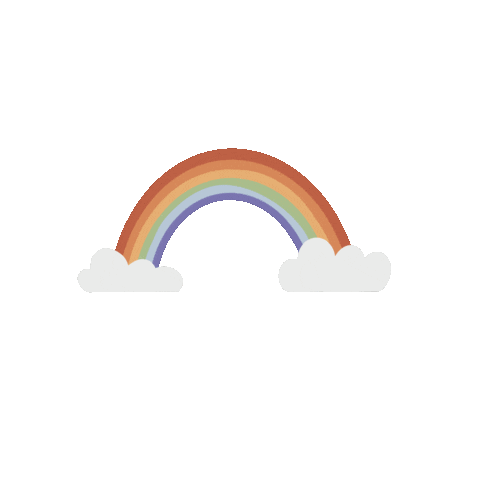 Loulcreates happy rainbow clouds loulcreates Sticker