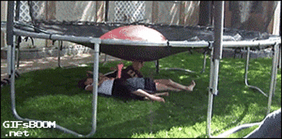 trampoline fail GIF