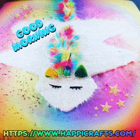 HappiCrafts unicorn good morning rainbow crafts happy happi crafts GIF