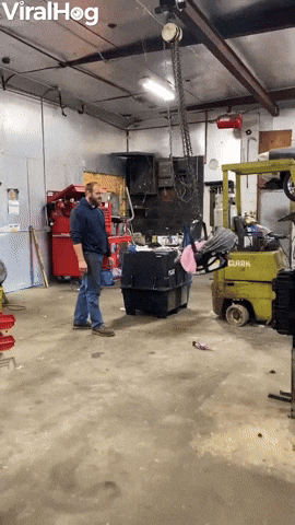 Mechanic Dad Uses Engine Hoist As Baby Swing GIF by ViralHog