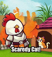 Scared Scaredy Cat GIF by Zorooster