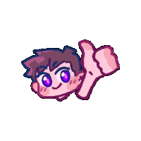 polygonalmind thumbs up chibi polygonal mind vipeio Sticker