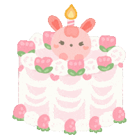 thefluffyclub birthday happy birthday adorable bunny Sticker