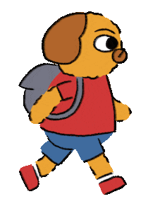 on my way dog Sticker by Timothy Winchester