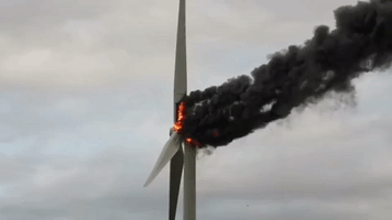 Wind Turbine Goes Up in Flames in Hull