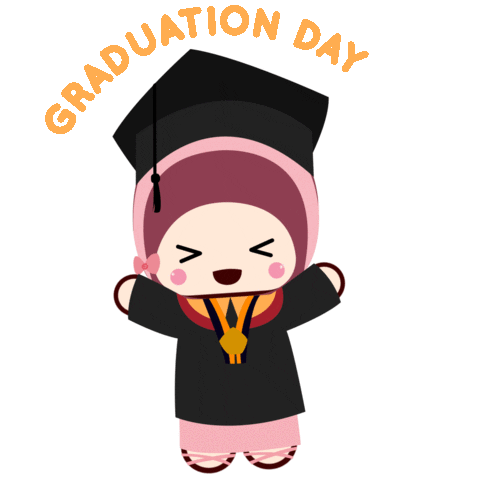 tikaalodia giphyupload graduation graduate hijab Sticker