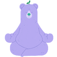 Bear Meditating Sticker by Sociedad Fantasma Stickers