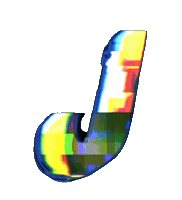 Glitch Alphabet Sticker by #BASILIO