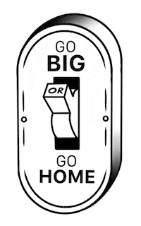 STUDIO_WOW design studio graphic design go big or go home Sticker