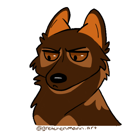 gretchenmannart dog wow annoyed right Sticker