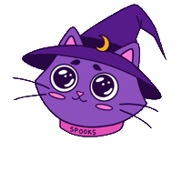 Witch Cat Sticker by Spooks The Cat