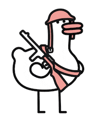 wordduck dance dancing hat gun Sticker