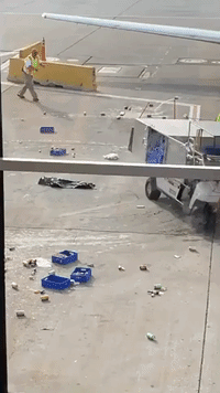 Catering Cart Goes Wild at O'Hare International Airport After Case of Water Hits Gas Pedal