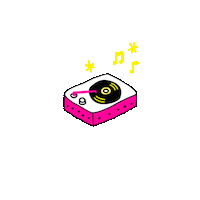 Pollicedipanda music disco record record player Sticker
