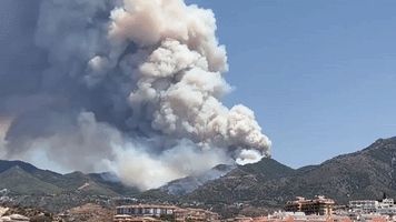 Wildfire Rages in Malaga Mountains
