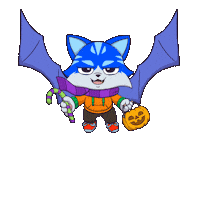 Flying Trick Or Treat Sticker by Toshithecat