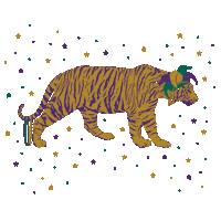 Mardi Gras Tiger Sticker by Sweet Baton Rouge