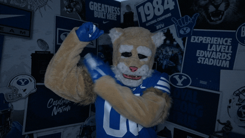 Celebration Cosmo GIF by BYU Cougars