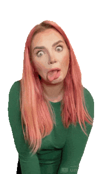 fempiremedia silly goofy funny face pink hair Sticker