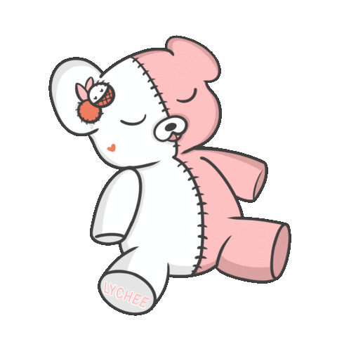 Teddy Bear Valentines Sticker by Lychee the Label