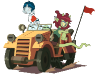 Cartoon Driving Sticker