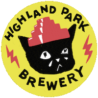 Devo Sad Cat Sticker by Highland Park Brewery