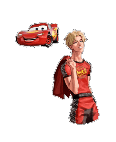 Mathyou28 cars human lightning mcqueen lightning mcqueen cars human Sticker