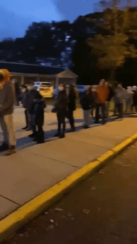 Long Island Voters Wait in the Dark to Cast Early Ballots