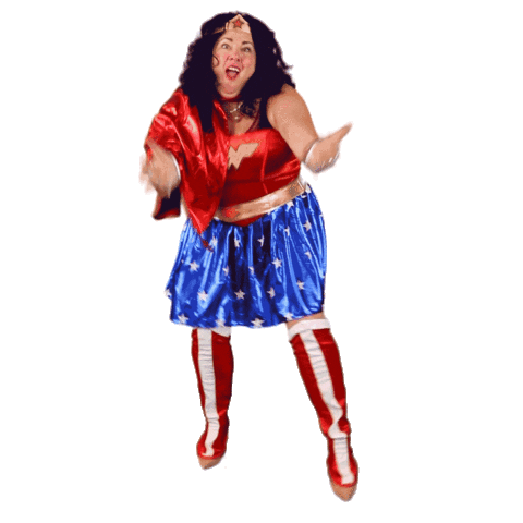Happy Wonder Woman Sticker by Ashley Longshore
