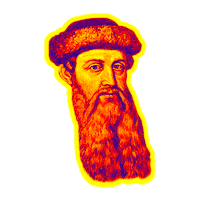 fundaciongutenberg grafica diseno grafico cmyk gutenberg Sticker