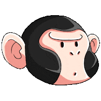 Boki_Creation confused chimp starring bingung Sticker