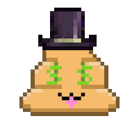Pixel Shitting Sticker by Poopies.io