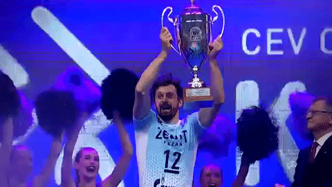 CEVolleyball giphygifmaker joy winning cup GIF