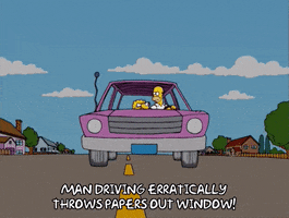 driving homer simpson GIF