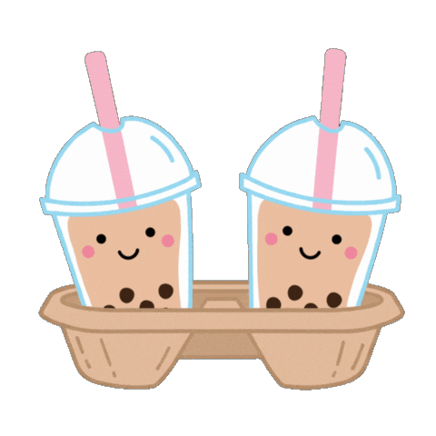 Bubble Tea Twins Sticker by theweebean
