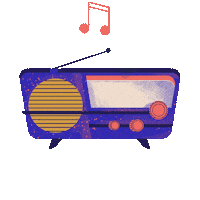 Party Radio Sticker by Maïté Franchi